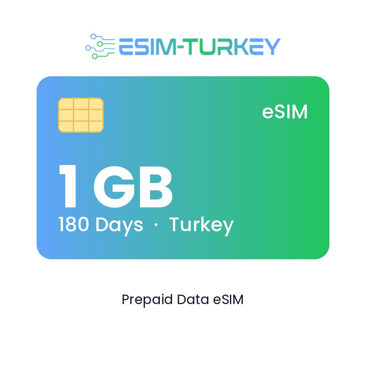 eSIM لتركيا سعة 1 جيجابايت - 180 يومًا
