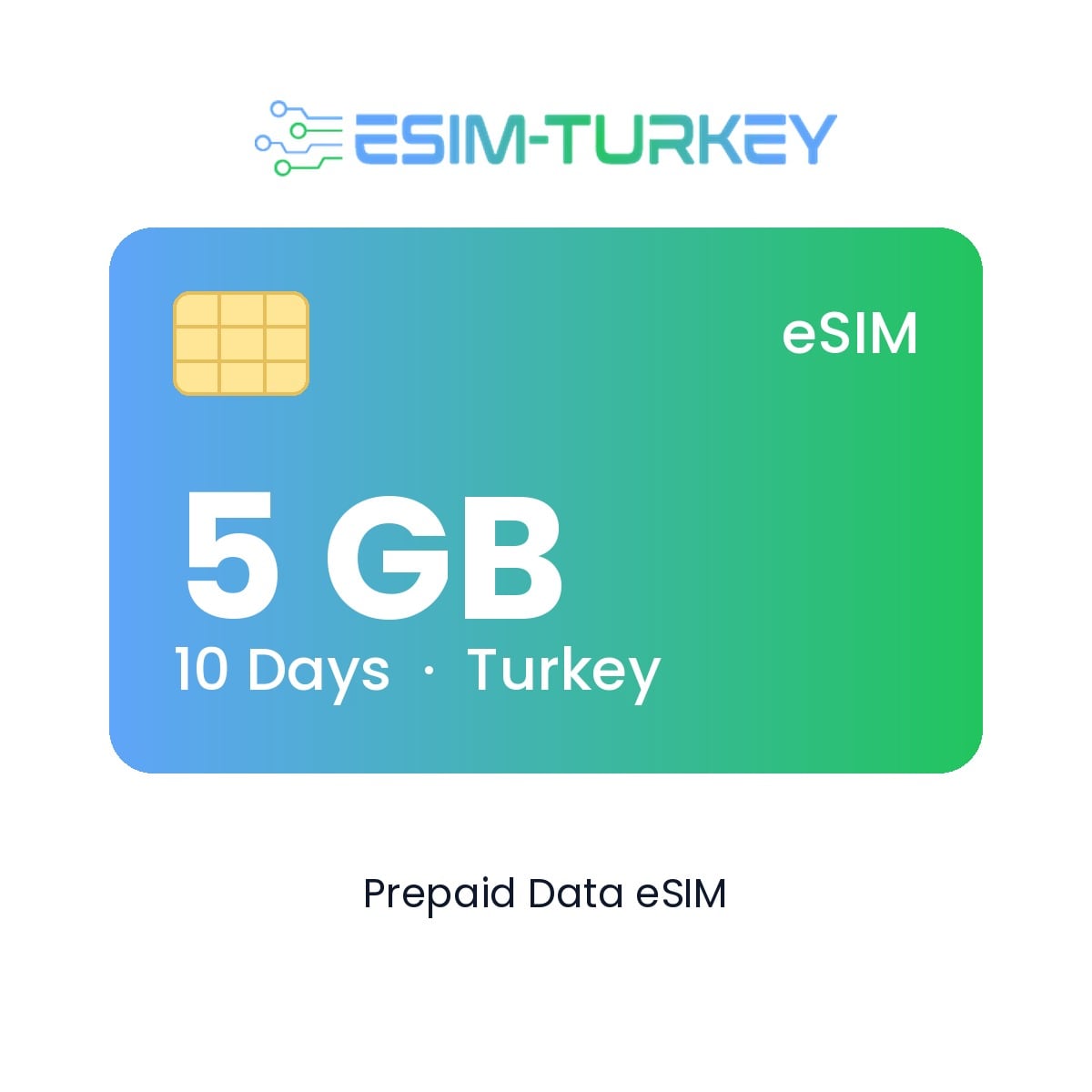 بطاقة eSIM لتركيا بسعة 5 جيجابايت - 10 أيام